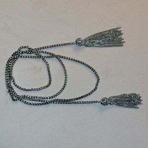 Elegant Silver Chain Tassel Necklace